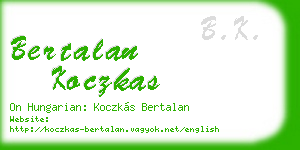 bertalan koczkas business card